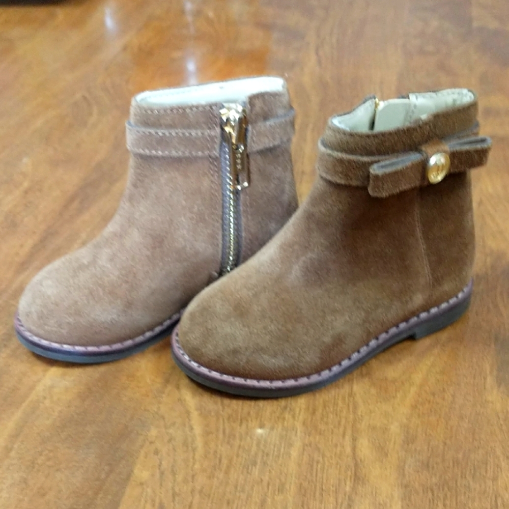 Janie And Jack Toddler Girls Size 4 Leather Boots Never Worn Like New